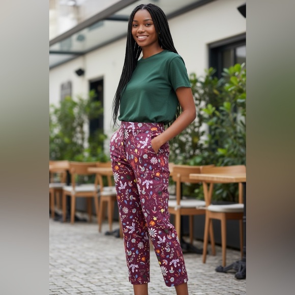 Pinup Couture Pants - Dapper Day First Frost Mushrooms Retro Vintage Pinup 50’s Style Pants Sz L NWT